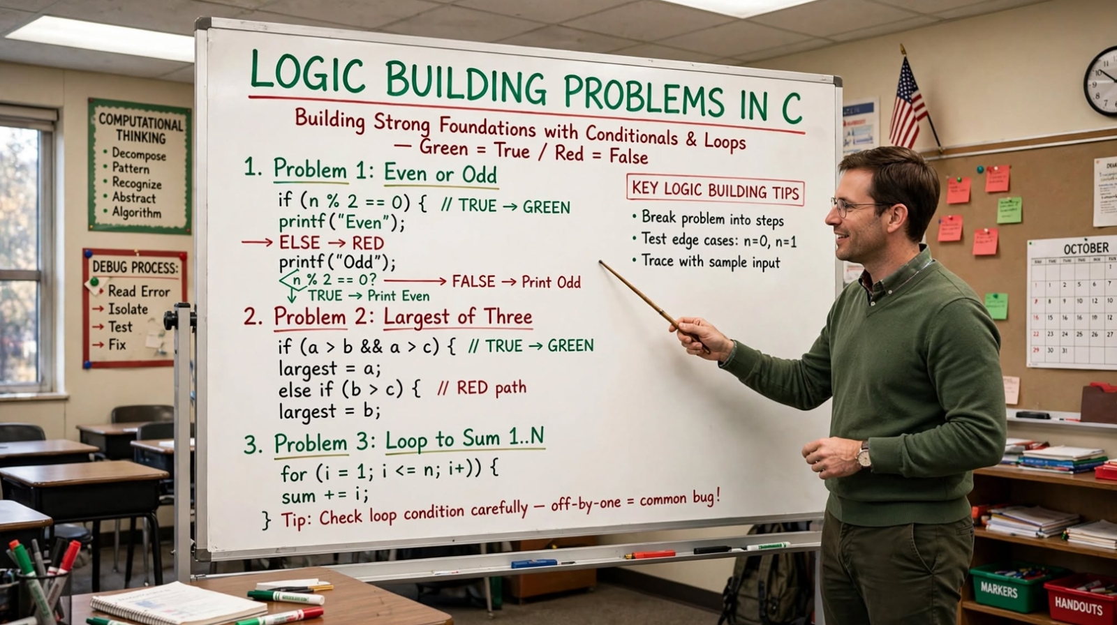 Master logic building problems in C: even/odd, GCD, prime, Fibonacci, Armstrong, Sieve, and more. Improve problem-solving skills.