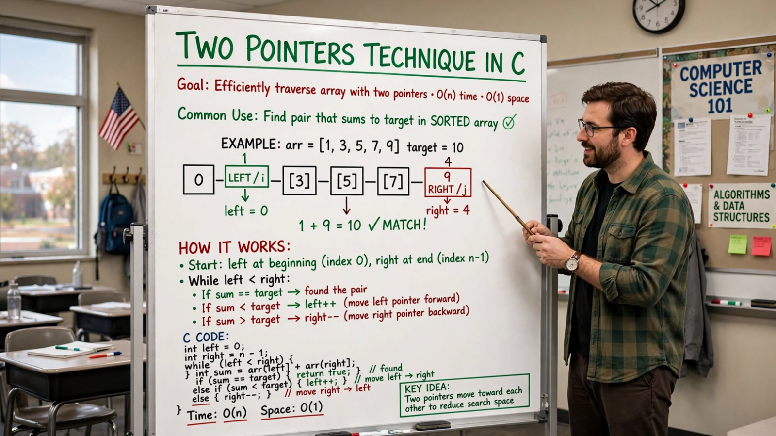 Master the Two Pointers Technique in C: Two Sum, closest pair, palindrome, remove duplicates, container water, and three sum. O(n) solutions with code.